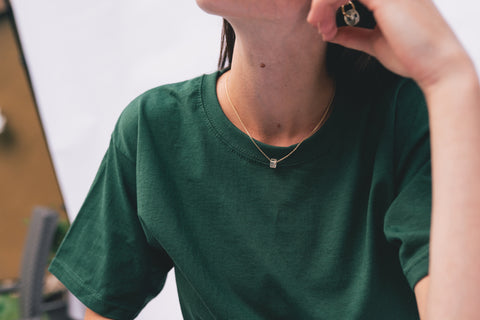 darkgreen silver necklace