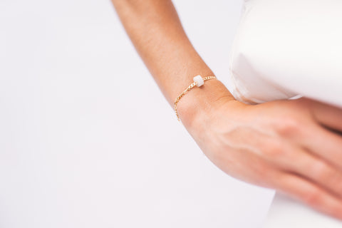 white silver bracelet