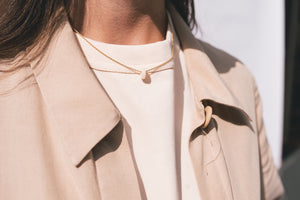 beige silver necklace