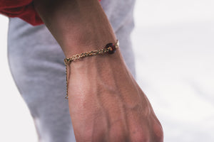 red silver bracelet